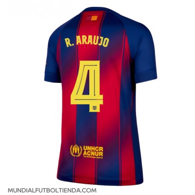 Camiseta Barcelona Ronald Araujo #4 Primera Equipación Replica 2025-26 para mujer mangas cortas Camiseta Barcelona Ronald Araujo #4 Primera Equipación Replica 2025-26 para mujer mangas cortas